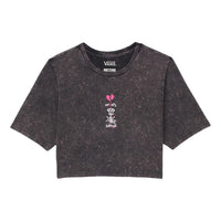 (WMNS) Vans Heartbreaker Crew Crop T-Shirt 'Washed Black' VN000GJZBLK