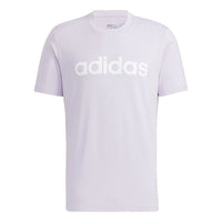 Men's adidas neo Ce Logo Tee Logo Printing Sports Round Neck Short Sleeve Light Purple T-Shirt HC9948