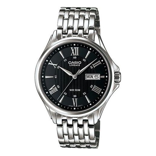 Casio Lineage Analog Steel Strap Watch 'Silver Black' LIN-203D-1AV