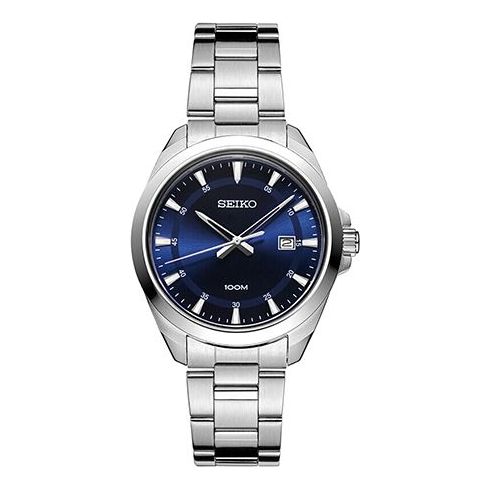 Men's SEIKO Blue Steel Strip Business Casual Waterproof Watch SUR207P1