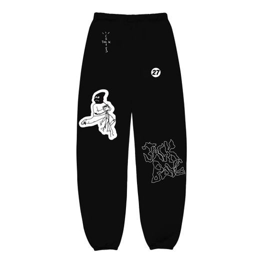 Travis Scott Cactus Jack x JACKBOYS Mask On Sweatpants 'Black' TC-300
