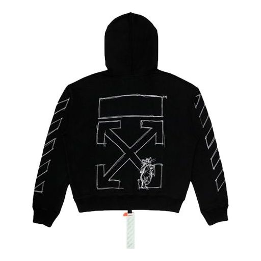 Off-White Lunar New Year Limited Arrow Hooded Sports Loose Fit Black OMBB037T20FLE0101001