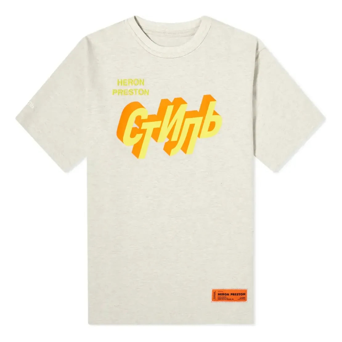 HERON PRESTON SS21 CTNMB Regular Poster T-shirt 'Grey Marl' HMAA019R21JER0010818
