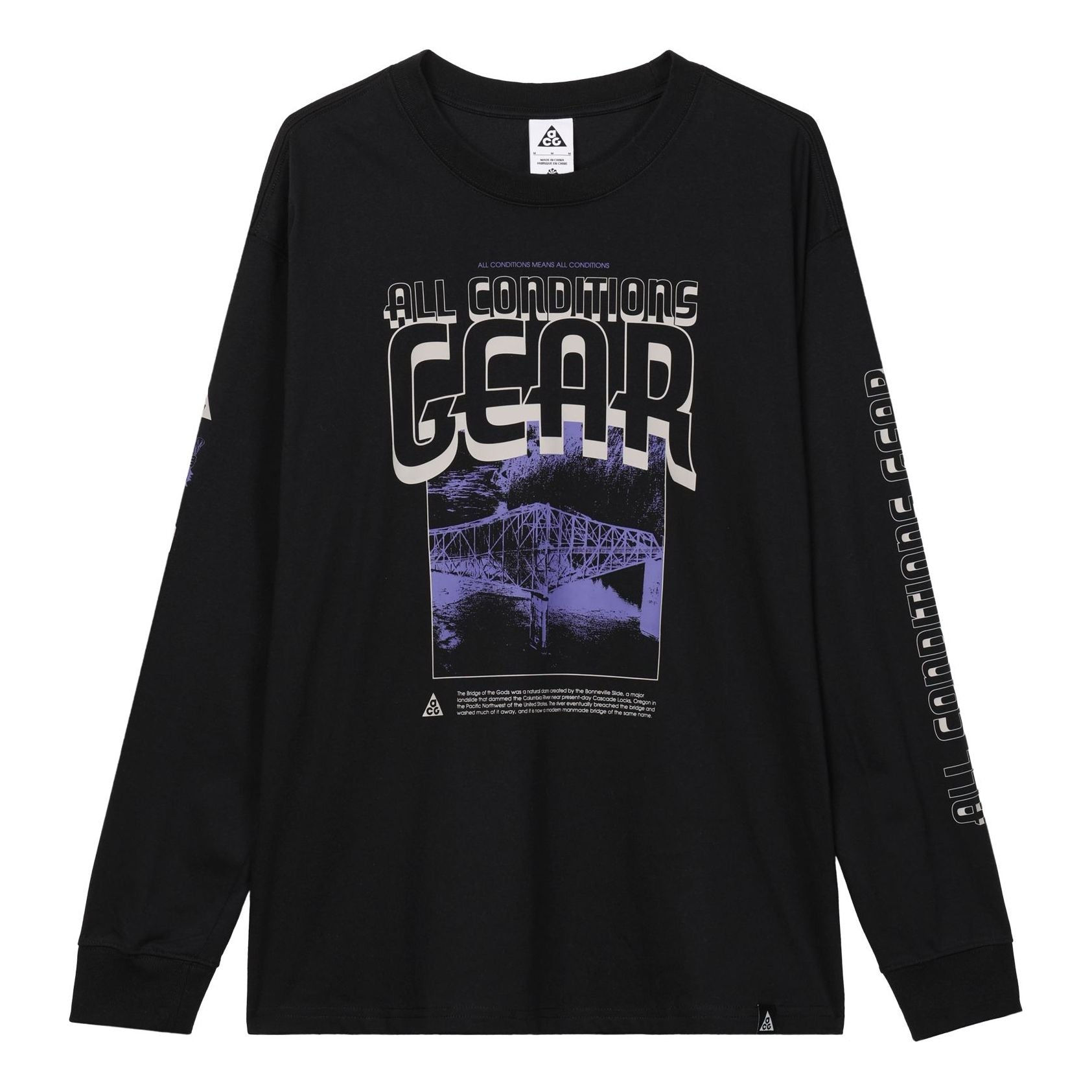 Nike ACG Long Sleeve T-Shirt Asia Sizing 'Black' FQ3730-010