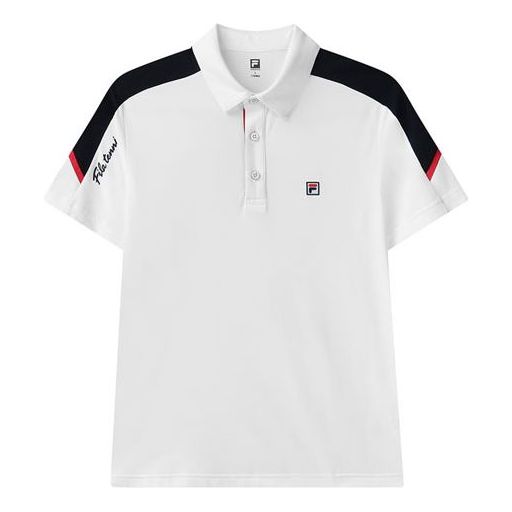 FILA Athletics Series Athleisure Casual Sports Short Sleeve polo White A11M123152F-WT