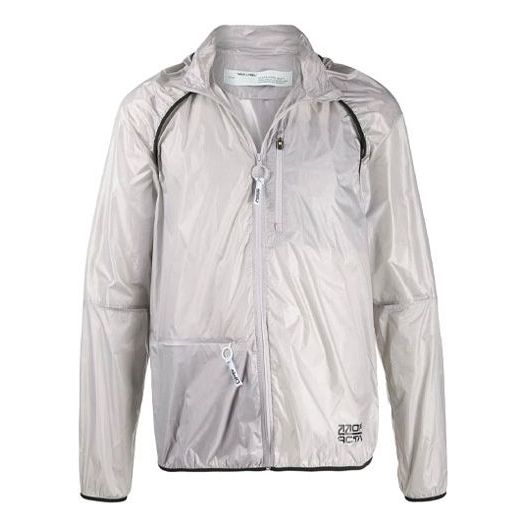 Off-White Thin and light hooded Zipper Jacket Loose Fit light grey OMVL001R20G870290610