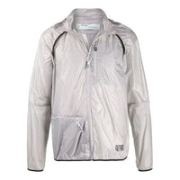 Off-White Thin and light hooded Zipper Jacket Loose Fit light grey OMVL001R20G870290610