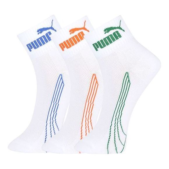 PUMA Casual Short Socks 3 Pack 'White Green Orange Blue' 701223916-001