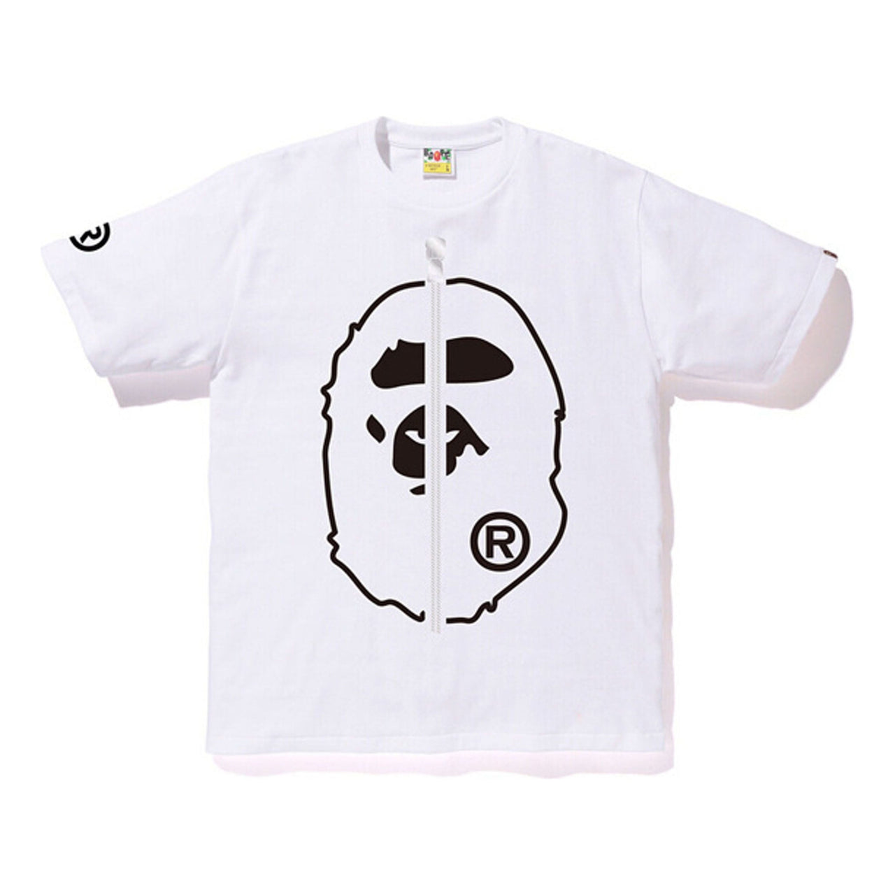 BAPE 2nd Ape Tee White Zipper Large Ape Head Short Sleeve Unisex BAPE-SS18-048