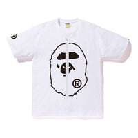 BAPE 2nd Ape Tee White Zipper Large Ape Head Short Sleeve Unisex BAPE-SS18-048