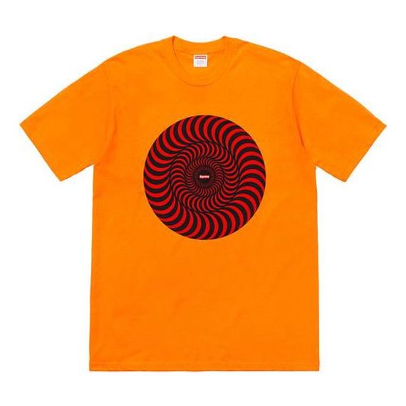 Supreme SS18 Spitfire Classic Swirl Bright Orange Tee SUP-SS18-452