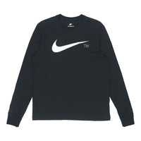 Men's Nike Large Logo Printing Sports Round Neck Pullover Black DD3375-010