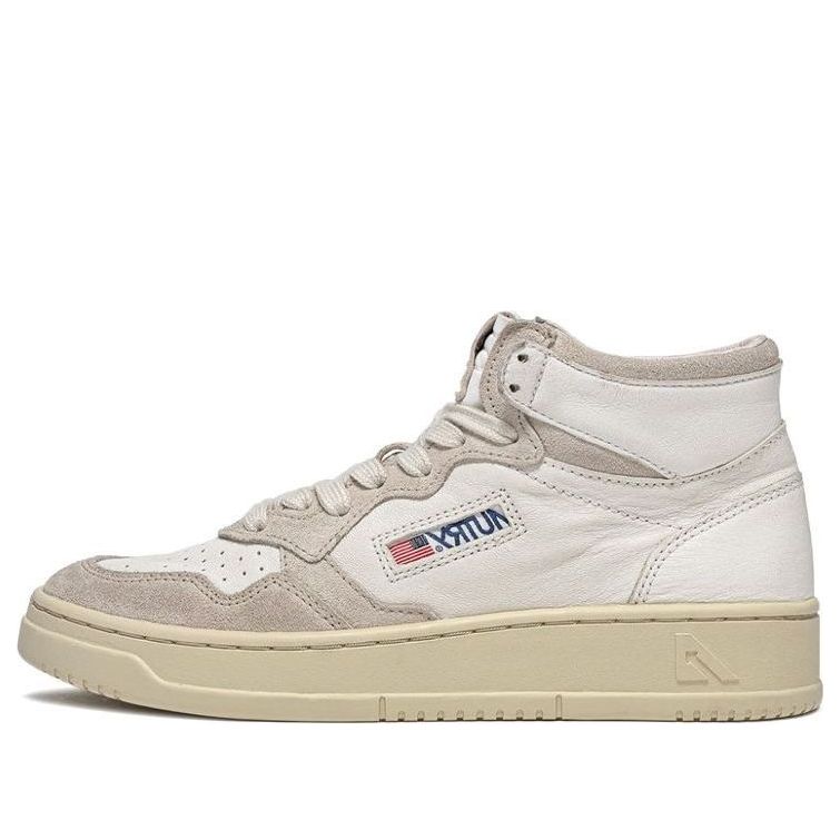 (WMNS) AUTRY Medalist Mid Leather and Suede 'White' AUMW-GS04