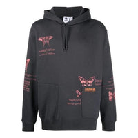 Men's adidas originals Butterfly Pattern Printing Hooded Long Sleeves Gray HF4792