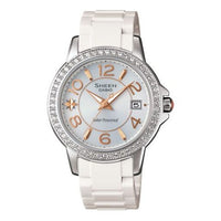 CASIO Waterproof Sports SHEEN Solar Powered Silver Analog SHE-4026SB-7A