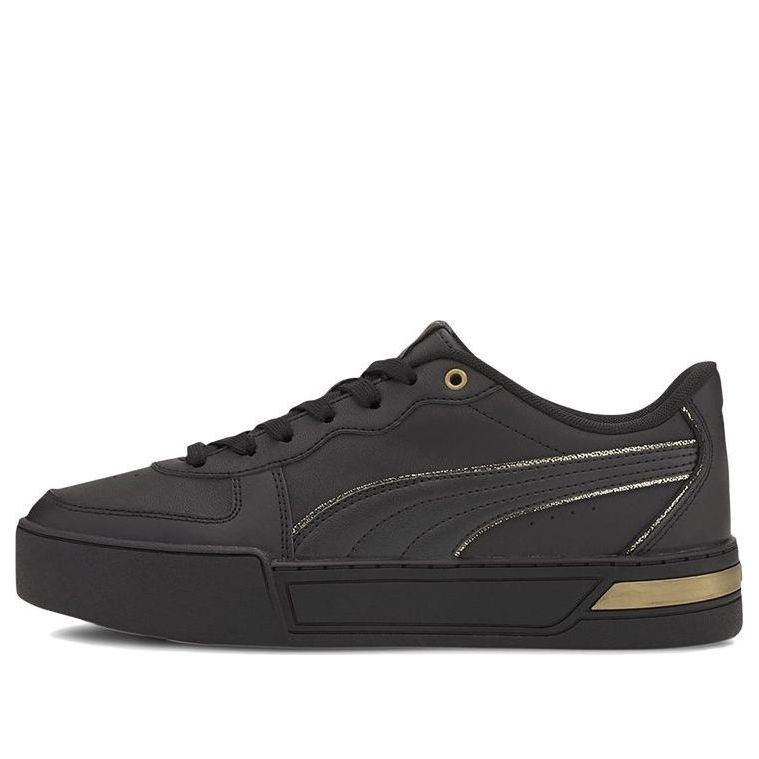 (WMNS) PUMA Skye Metallic Black/Gold Casual Board Shoes 374797-03