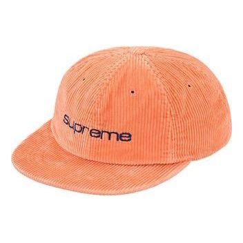 Supreme Corduroy Compact Logo 6-Panel 'Orange Black' SUP-SS19-184