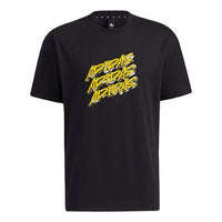 adidas Ub Gfx T Graffiti Printing Logo Sports Loose Short Sleeve Black GP0840