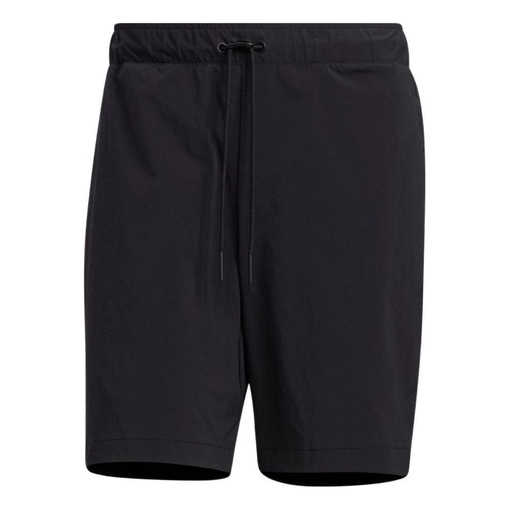 Men's adidas Solid Color High Waist Straight Casual Shorts Black HD0001