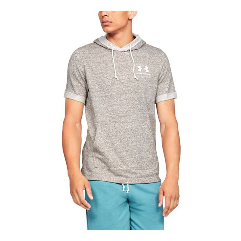 Men's Under Armour Terry Training Sports hooded Gray 1329290-112