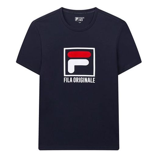 FILA Alphabet Printing Casual Sports Round Neck Short Sleeve Blue F61M028124F-NV