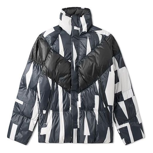 Nike Windproof Stay Warm Printing Stand Collar Down Jacket Black 928889-121