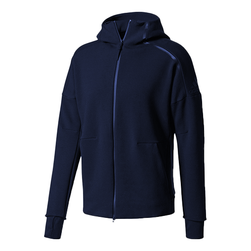 adidas Logo Knit Hooded Jacket Navy Blue BQ6928