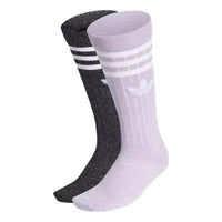(WMNS) adidas Full Glitter Crew Socks 2 Pairs 'Purple Black' GN3065