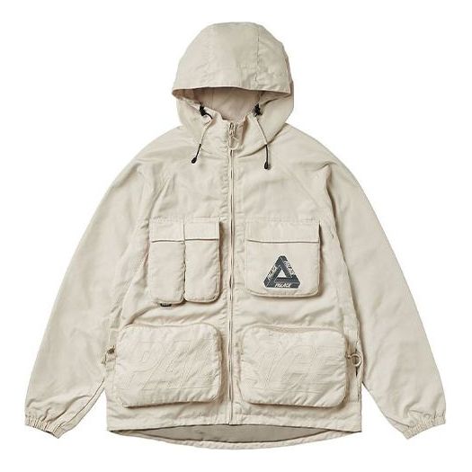 PALACE Pal Is Ace Jacket Logo Multiple Pockets hooded Zipper Unisex Khaki P20JK026