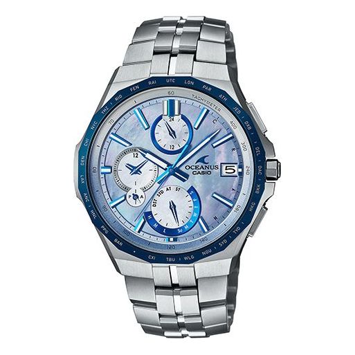 CASIO Waterproof Solar Powered Stainless Steel Strap Mens Blue Analog OCW-S5000APA-2AJF