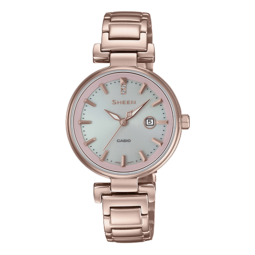 CASIO SHEEN Solar Peach Gold Solar Powered Analog SHS-4524CG-4A