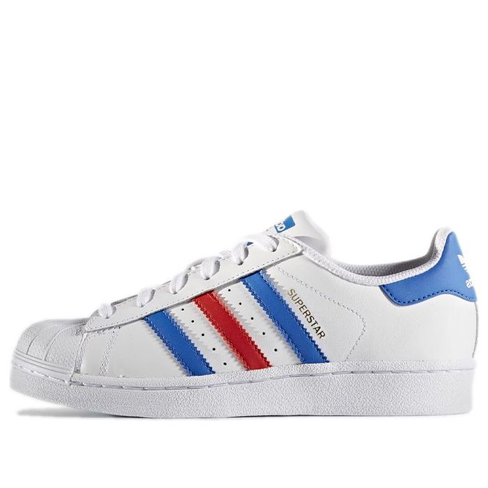 (GS) adidas originals Superstar J Sneakers White/Blue/Red BB0354