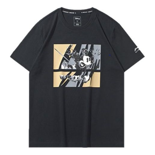 Li-Ning x Disney Crossover Mickey Printing Short Sleeve Black AHSQ527-1