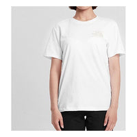 THE NORTH FACE Classic Logo Printing Solid Color Short Sleeve Couple Style White 4NFO-FN4