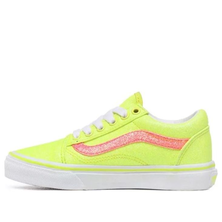 Vans Neon Glitter Old Skool Shoes Kids Yellow VN0A4UHZWKD