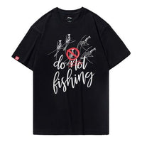 Li-Ning CF Series Alphabet Logo Printing Loose Short Sleeve Black AHSP713-1