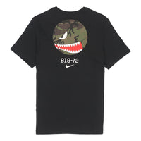 Men's Nike Back Cartoon Devil Camouflage Pattern Printing Casual Round Neck Short Sleeve Black T-Shirt DV2072-010