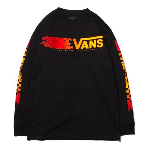 Vans Mens L/S Red Printing Round Neck Black VN0A3GNPJ8Z
