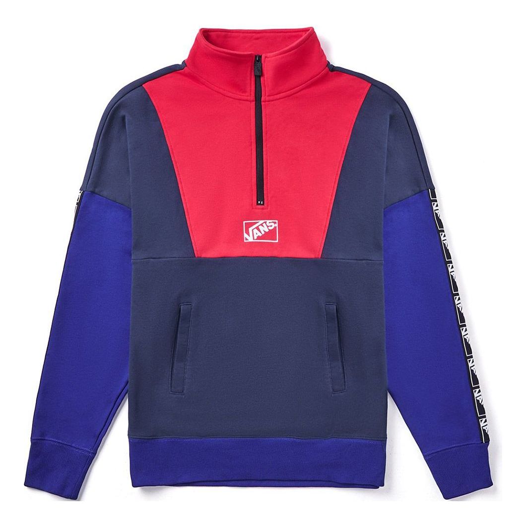 Vans Half Zipper Sports Pullover Couple Style Red Blue VN0A4BQO4NH