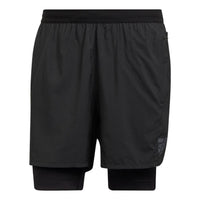 Men's adidas Solid Color Alphabet Printing Elastic Waistband Shorts Black H59931