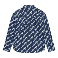 Balenciaga Scribble Logo Short Sleeve Shirt Large Fit 'Midnight Blue' 662983TLLJ48502