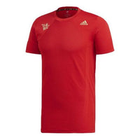 Men's adidas 25/7 Tee Cny Reflective Logo Running Sports Short Sleeve Red 7 Tee Cny LogoT EK2903
