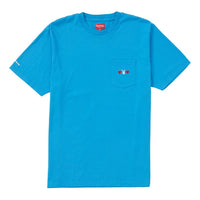 Supreme FW18 x Playboy Pocket Tee Royal Crossover Solid Color Unisex Blue SUP-FW18-635