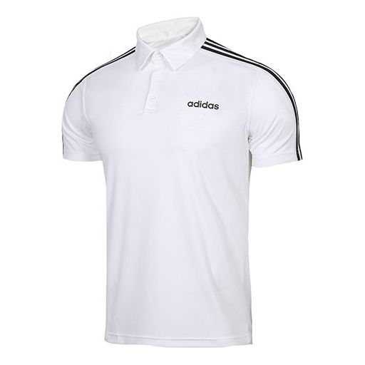 adidas D2m 3s Polo Logo Printing Sports Short Sleeve polo White DU1258