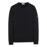 Men's STONE ISLAND Solid Color Round Neck Pullover Black 721561151-V0029