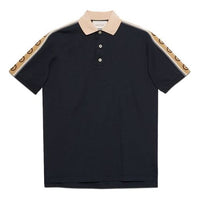 Gucci Interlock Double G Stripe Polo Shirt Navy Blue 598949-XJB0Q-4685