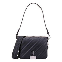 (WMNS) OFF WHITE Cowhide Black Shoulder Messenger Bag 0WNA011R189060011000