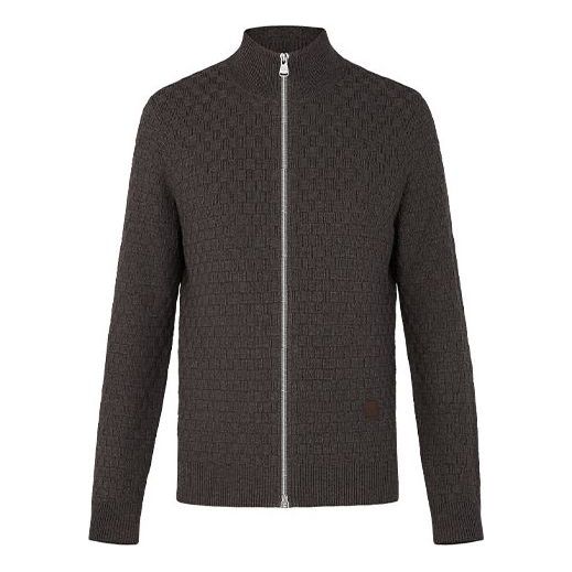 LOUIS VUITTON FW21 Logo Printing High Collar Jacket Brown 1A320H