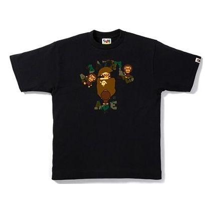 BAPE 1ST CAMO COLLEGE MILO TEE Black BAPE-SS18-120