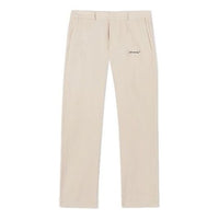 Men's Off-White SS22 Solid Color Logo Printing Straight Casual Pants/Trousers Beige OMCG033S22FAB0011710